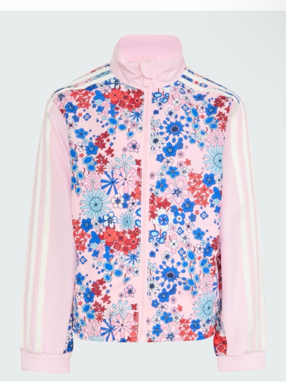 ADIDAS ORIGINALS X LIBERTY LONDON Pink Floral Track Jacket with Blue & Red